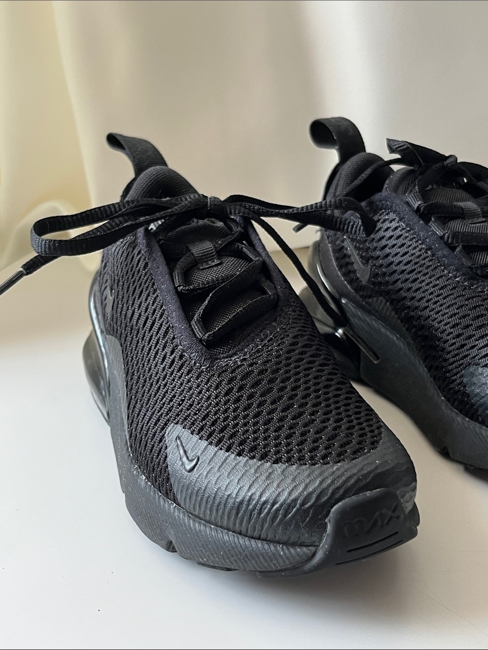 Nike Air Max Kids Black Mesh Air Cushion Sneakers - Picture 7 of 17